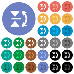 Vertical flip round flat multi colored icons