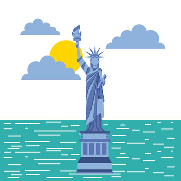 statue of liberty new york city related image vector illustration design 