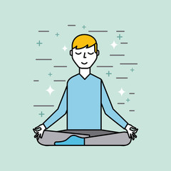 man meditating poster image vector illustration design 