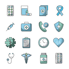 assorted healthcare related icons image vector illustration design 