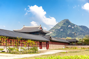 Gyeongbokgung Palace in Seoul, South Korea. At spring