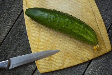 green, cucumbers, on shelf, supermarket