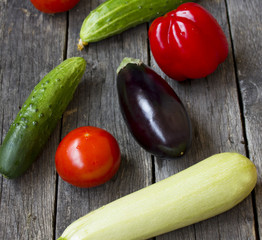 Close up of various colorful raw vegetables