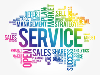 SERVICE word cloud collage, business concept background