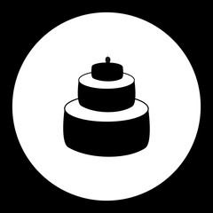 birthday cake simple black isolated icon eps10