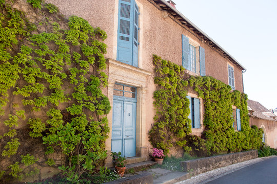 Classic house in the south of France with ivy rising on the walls