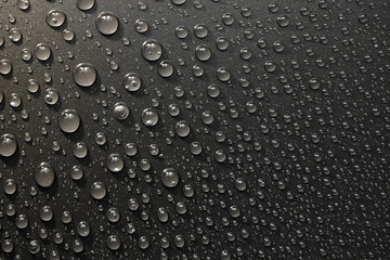 water drops on black background. Macro.