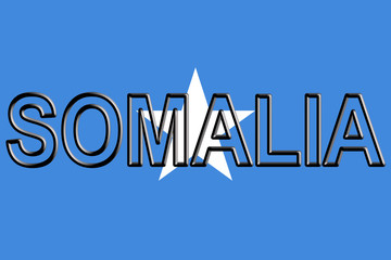 Flag of Somalia  with the country written on the flag