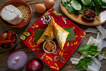 Moroccan Spinach and cheese Briouat