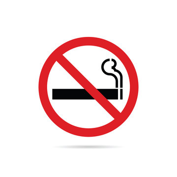 stop smoking red sign illustration on white background