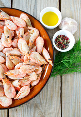 frozen shrimps to be cooked