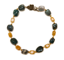 Jewellery necklace isolated on the white background