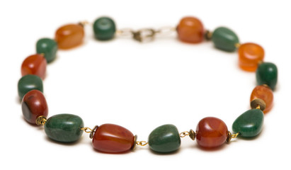 Jewellery necklace isolated on the white background