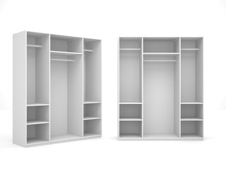 Wardrobe Isolated on White Background, 3D rendering