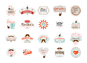 Father's Day badge design . Sticker, stamp, logo - handmade. With the use of typography elements,...