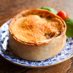 Scottish Pie - traditional with differend filings.Macaroni cheese pie, mutton pie, shell pie, mince...