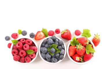berries fruits background.strawberry,blueberry and raspberry
