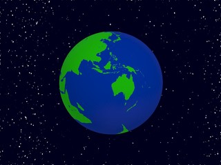 earth planet vector on black sky background with stars