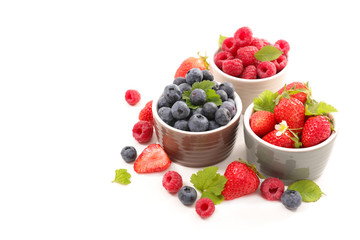 berries fruits background.strawberry,blueberry and raspberry