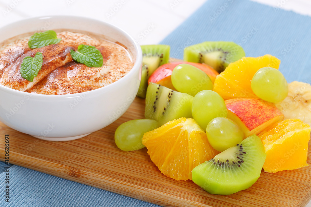 Canvas Prints fruit salad with cinnamon yogurt