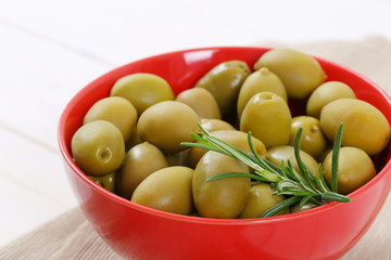 green olives with rosemary
