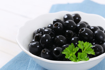 black olives with parsley