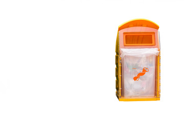 bin isolated,Bins in park for Glass bottle/ Can Plastic bottle Paper bag/ Other waste Food waste