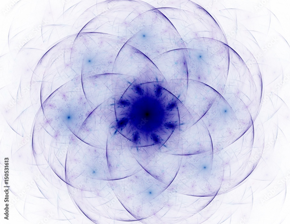 Fototapete Multicolored abstract computer generated fractal mandala background