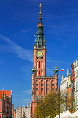 Fototapeta premium Architecture of historical city hall in Gdansk, Poland