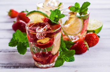 Cold strawberry drink