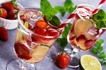 Cold strawberry drink