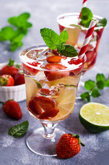 Cold strawberry drink