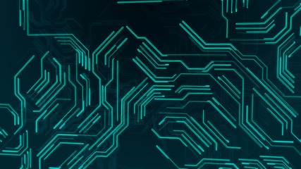 Technological background with a circuit board texture 3d illustration