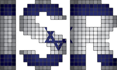 Mosaic letter flag of Israel - obrazy, fototapety, plakaty