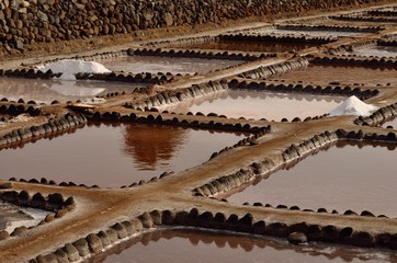 Old salines of mud and stones, Canary  islands
