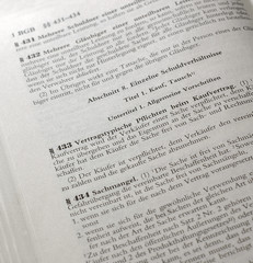 Kaufvertrag §433 Gesetzestext Schrift