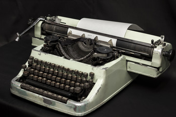Old typewriter, typing a story