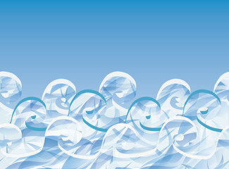 Ocean waves  pattern, vector illustration