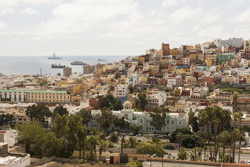 Fototapeta na wymiar Vista panorámica de la ciudad de Las Palmas de Gran Canaria, Islas Canarias, España