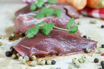 verschieden Sorten Wildfleisch