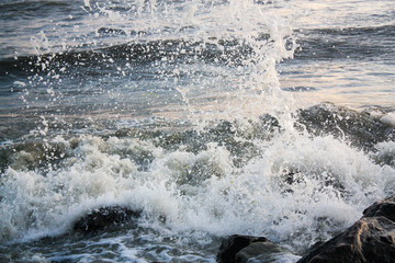 Sea wave on the stones