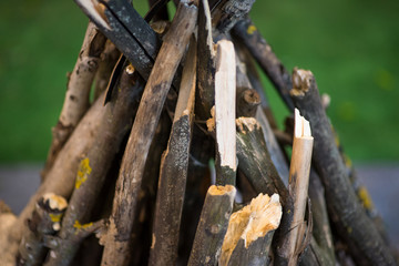 Bonfire without fire nature background