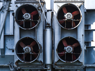 Modern Ventilation system. 4 fan with pipes