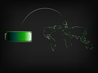 green battery charging the world of renewable energy