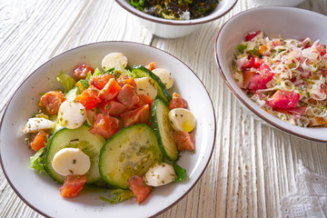 3 salad mix bowls healthy food