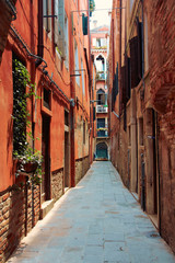 Fototapeta na wymiar Old street in Venice, Italy.