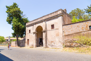 Fototapeta na wymiar Rome, Italy. The gate of Villa Maxentius on the Appian Way