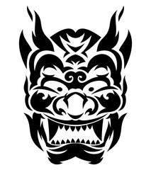 Tribal japanese evil mask