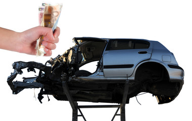 Autowrack Schrottauto Recyling Verkauf gegen Bargeld