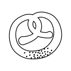 pretzel icon over white background. bakery products concept. vector illustration